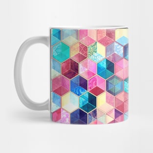 Topaz & Ruby Crystal Honeycomb Cubes Mug